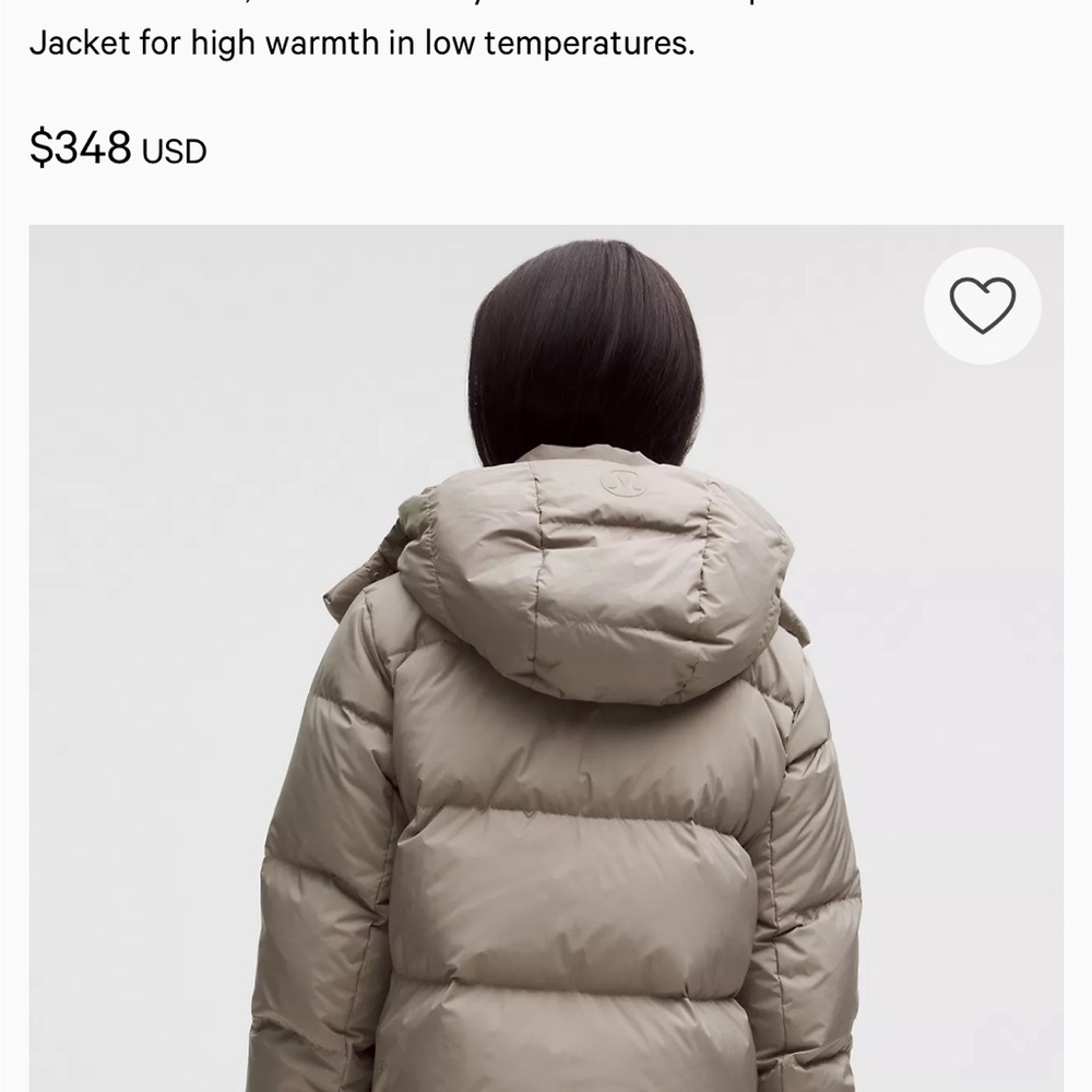 Lululemon Athletica Light Gray Puffer Jacket